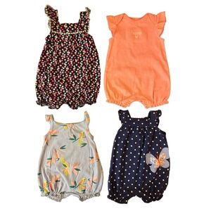 Carters Baby Girl 3 Months Rompers Outfits Summer Clothes Bundle Bird Happy